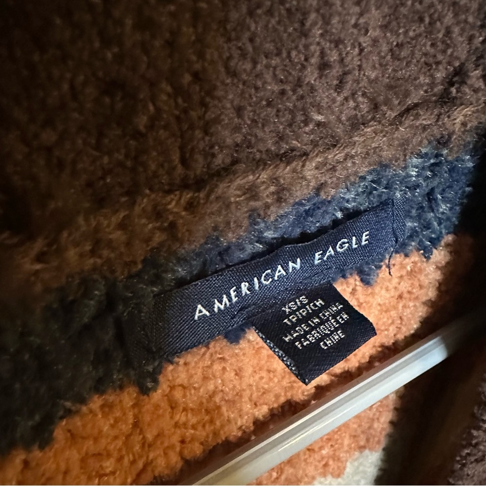 American Eagle Multicolored Striped Open Front Sweater Cardigan Oversized XS/S - Picture 11 of 12